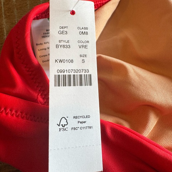 NWT J.Crew Red Halter Swim Top - Picture 6 of 6